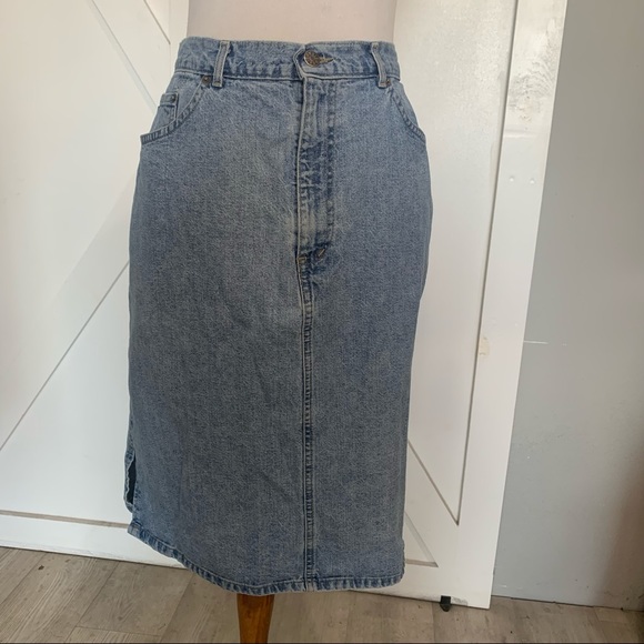 Light wash jean straight skirt - Picture 5 of 11
